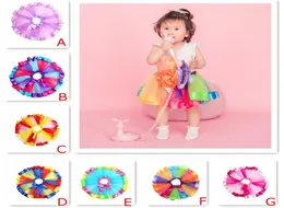 010y INS Girls Girls Rainbow Tutu платья юбки Новые Дети новорожденная кружевная юбка