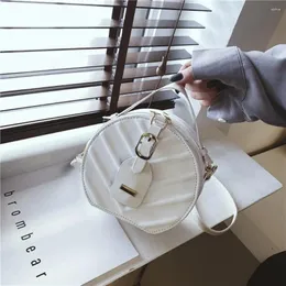 Shoulder Bags Crossbody Bag For Women Luxury Handbags Designer Vintage Leather Round Small Female Zip Purse Mini #30