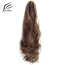 CLAW PONYLAIL WAVY SYNTETISK HÅR 22Kvot 55 cm 170G Blond kastanj Brun Color Natural Ponytails Hair Extensions Hairpieces7597103