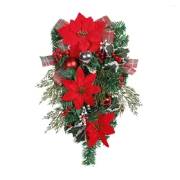 Dekorative Blumen atmungsaktivem Stoff Weichschaum langlebiger Kunststoff lebendiger Weihnachtskranz 32 8 48 cm Größe schön gestaltet