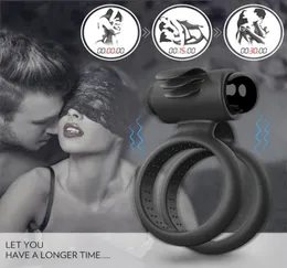 Badtillbehör Set Malevibrating Cock Ring Par Sharing Vibrating Playting Battery Model8424715