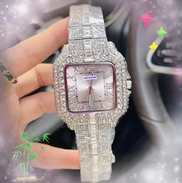 Beliebte Herren Full Diamonds Ring Gurt Watch Quarz Batterie glänzend sternenfeindlicher Uhr