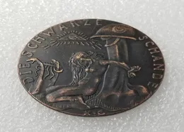 Germania 1920 moneta commemorativa La medaglia di vergogna nera Silver rare copia Copia decorazione per la casa Accessori2433587