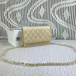 Brand Lady Tote Bag Designer Bag 33814 Real Leather Caviar Ploid Messenger Borse Mini Gold/Silver Chain Offere