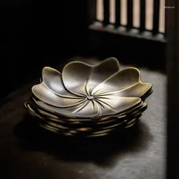 Tea Trace Alloy Zen Lotus Holder Cup Pad Izolacja Zestaw Akcesoria Ceremonia gospodarstwa domowego