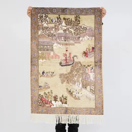 Taquestres 2'x3 'Rapeto de seda artesanal em casa pictórica interna requintada tapeçaria oriental de tapeçaria (LJH032)