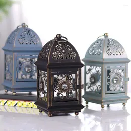 Candele Nordic Dinner romantico Iron Iron Metal Art Decoration Lantern Candelabra Design Chandelier Bougeoir Home Decor Ec50ll