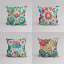 Pillow Bohemian Flowers Cover Decorazioni per ornamento domestico Happy Year Christmas Decor 2024