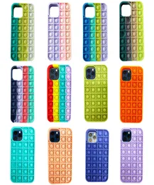 Push Bubble cellulare Silicone Case di silicone Reliver Stress Giochi arcobaleno Fidget Protective Cover per iPhone 13 12 11 Pro Max iPhone13 Min2319769