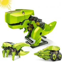 Dinosaurier Solar EnergyPowered STEM Toy Technology Gadgets Robotica Kit Ausbildung Diy Science Car für Kinder Jungen 240408