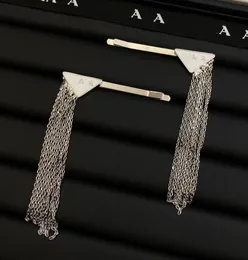 Designer da moda Taxel Chain Hair Clipes Mulheres Triângulo Silver Barrettes Jóias para Cabelo Jóias Presente de Festa de Faça Acessórios para Cabelo