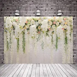 Arazzi Pografia Background Floral Wedding Donting Wall Rose Wall 7x5 Doccia da sposa Diepli romantici scenari