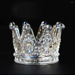 Świecane uchwyty 1PC Glass Crown Candlestick Naszyjnik