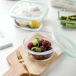 Storage Bottles Freshness Preserving Glass Lunch Box With Lid Set Divided Into Compartments Large Capacity Steaming Heat-resistant Bento