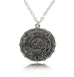 Jóias de filmes Piratas Colar Vintage Bronze Silver Designer Skull Coin Colar Pingente Men Lóteses Presentes Partema Friendship Gift9218609