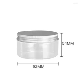 Storage Bottles 20pcs 250g Empty Clear PET Plastic Face Cream Jars With Aluminum Lid 250Ml Cosmetic Masque Container Case