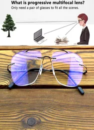 Солнцезащитные очки Pilot Double Bridge прямоугольник Прогрессивные многофокальные очки для чтения с 075 по 4 См. Рядом и Farsunglasses2198471