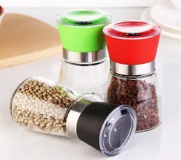 Pepper Grinder Mill Glass Round Bottle Salt Herb Spice Hand Manual Pepper Mill Cooking BBQ Seasoning Mills Kitchen Tools9368734