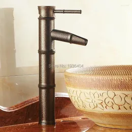 Badrumsvaskkranar bambu mixer tappar enstaka handtag klassisk europeisk stil bassäng kran antik bacia torneira och kall rb1042