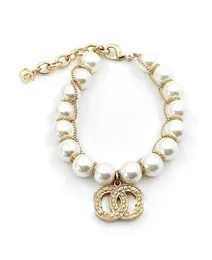 Женские женские браслеты пряди с бисером ожерелья 21SS Дизайнерские ювелирные изделия Big Pearl Chain Bracelet2681880