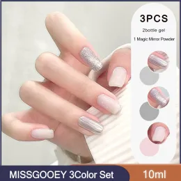 Gel Missgooey 3Color/Set Gel Achanet Polish 10ml simples e bonito correspondência de cores semitransparente/macarons/gel de olho de gato para design de unhas