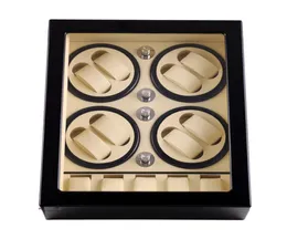 Watch Winder LT Wooden Automatic Rotation 85 cases Storage Case Display Box New style Inside white Outside black5447860