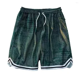 Shorts masculinos de poliéster calças curtas regulares Marca de esportes de praia sólida treino casual chino