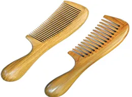 Pente de cabelo para desembaraçar o pente de madeira de dentes largos para cabelos encaracolados, sem estático de pente de sândalo de madeira estática para mulheres Men8922249