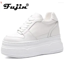 Casual Shoes Fujin 10cm 12cm 14cm Genuine Leather Spring Platform Wedge Women Summer Fashion Sneakers Chunky 2024 Autumn