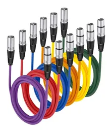 Balanced 3 PIN XLR Male to XLR Female Microphone Cable 10 Feet Multicolor 6Pack Mic Microphone Extension Cable261Y8276396