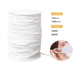 dhl 3mm 6mm diy elastic band cord ear hanging sewing for mask rubber band2809943