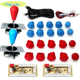 Games Arcade joystick DIY Kit Zero Delay USB Controller PC Sanwa Oval ball Joystick with 30mm Push Buttons for PC PS3 for pandora game