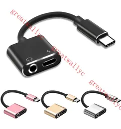 2 em 1 USB Tipo C a 3,5 mm Adaptador de conectores de fones de ouvido para LETV Xiaomi Aux O CARREGADOR DO CAVO DE CAVO CHARGA DE USB-C Converter4559525