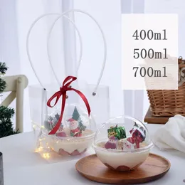 Engångskoppar sugrör 10 st valentins dag diy bakning bakverk förpackning plastboll klar runda tårta dessert låda pudding glass kopp