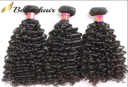 Bellahair Peruvian Human Virgin Hair Custles Extensions Curly Thance Waves Double Weft Natural Color 3pc4791910