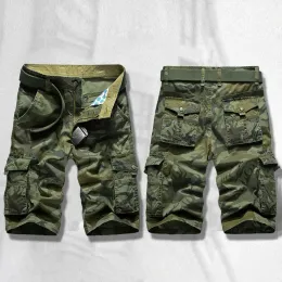 Calças para 2023 Summer New Mens Casual Trowers Beach Camuflagem verde shorts Militar Cargo Trabalho Man Calças curtas Oversize 2940