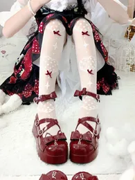 Elbise ayakkabıları moda gotik punk loli kızlar kadın platform kama cosplay anime lolita kadınlar harujuku karanlık goth kalın dip yay tokası