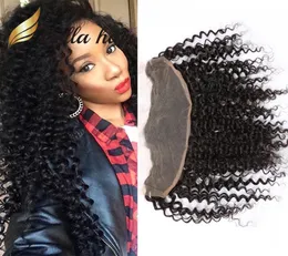 11a 13x4 Ear a orelhas Lace Frontals de fechamento de cabelos frontais com Babyhair cor natural Curly Human Human Top Closures New4022908