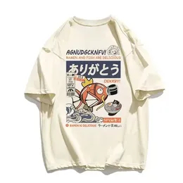 メンズTシャツMagikarpプリント夏夏の日本の漢字面白い魚通りtシャツ特大ティーメンズ240411