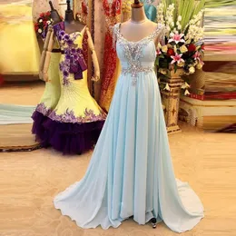Party Dresses Off Shoulder Bling Crystal Beaded Prom Chiffon Sleeveless Custom Made Formal Long Women Special Occasion Dress