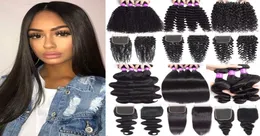 9A Mongolian Human Hair Bundles With Lace Closure Loose Deep Water Wave Hair Weaves 3 Bundles With 4x4 Lace Closure Human Hair Ext8718418