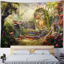 Arazzi Fairy Tale Fantasy Mushroom Arazzo Bohémien Decorazione per la casa coperta Hippie per bambini della stanza artistica arte naturale sfondo di sfondo