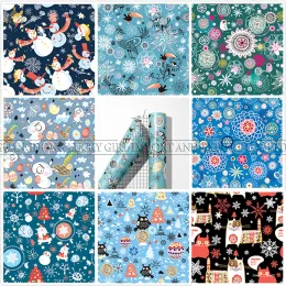 Filmes Lucky Goddness 8 PCs Christmas Snowman Infusible Transfer Ink Sheets 12 "x 12" Papel de sublimação Infusible para Cricut Joy Canecas