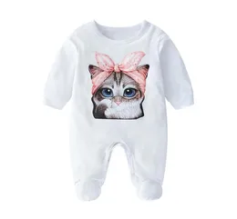 ins baby Baby Clother Baby Cat Romper Cotton Newborn Baby Girls Boy Spring Autumn Romper Kids Designer Infant Foot WRA216N4200622