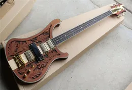 Rosewood Fingerboard 4 Strings Guitar Bass Guitar مع Golden HardwareCnc Pattern 4 pickupsoffer تخصيص 205629