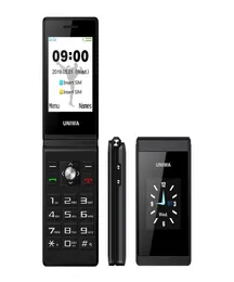 الأصلي Uniwa x28 الهواتف المحمولة الفاخرة Flip Phone GSM Big Pushbutton Old Mile Mobile Dual Sim Bluetooth FM Radio Onlocked 4526324