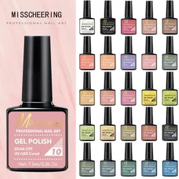 Gelnagellack farbenfrohe Gel Lack einweichen Nägel Art Basis Deckmantel 7,5 ml Semi Permanent UV Nagellack Glitzer Gelnagel