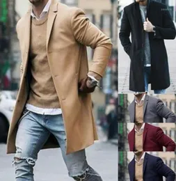 Imcute New Arrival Fashion Men039s Trench Coat Warm Thicken Jacket Woolen Peacoat Long Overcoat Tops Winter16488471