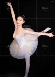 ステージウェアバレエスカートパフォーマンス衣料スワンレイクチュチュふわふわ糸スリングアダルトプロフェッショナル
