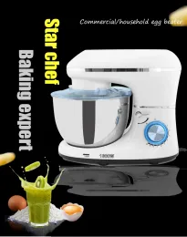 Blender 1300W 5.5L ciotola in acciaio inossidabile ciotola da cucina da cucina a 10 velocità miscelatore panna frusta uova frusta per pasco